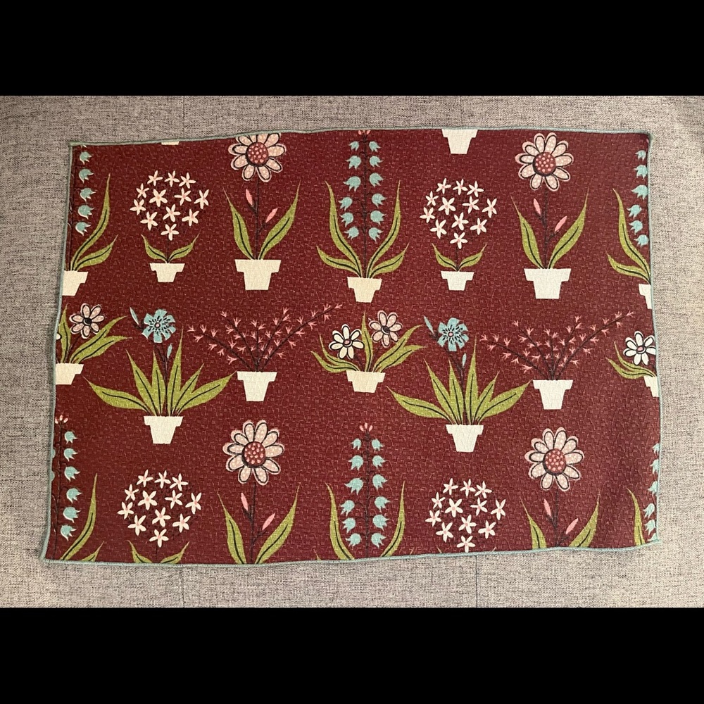 Set of Four Vintage Fabric Potting Shed Garden Placemats